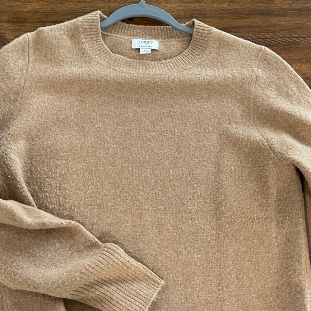 J Crew crew neck sweater extra soft camel tan size M - Picture 2 of 11